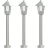 HELLOSHOP26 - Lampadaires d'extérieur 3 pcs argenté 80 cm acier inoxydable argent