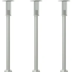 HELLOSHOP26 - Lampadaires d'extérieur 3 pcs argenté 100 cm acier inoxydable argent