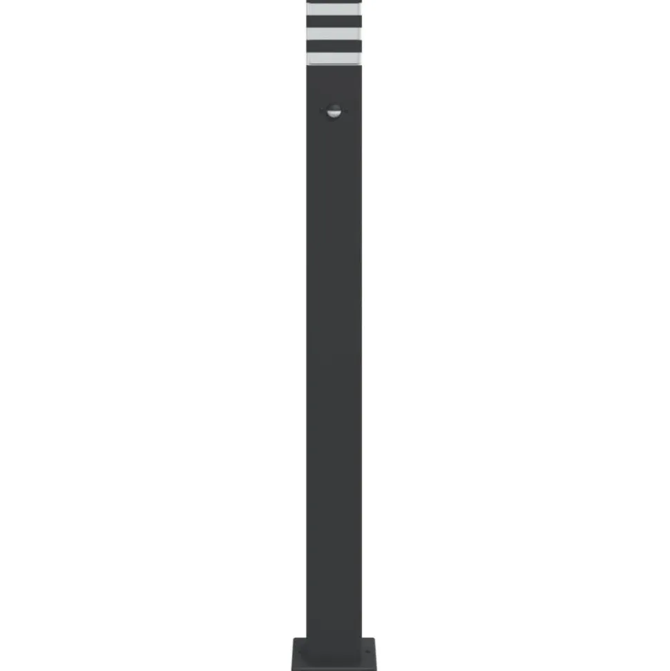 HELLOSHOP26 - Lampadaires d'extérieur avec capteur 3 pcs 110cm aluminium noir