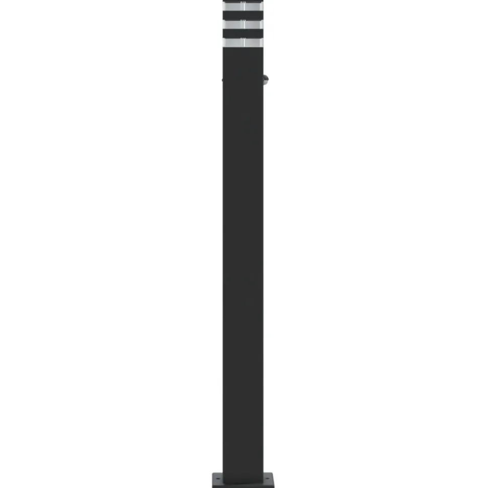 HELLOSHOP26 - Lampadaires d'extérieur avec capteur 3 pcs 110cm aluminium noir