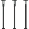 HELLOSHOP26 - Lampadaires d'extérieur 3 pcs 100 cm acier inoxydable noir