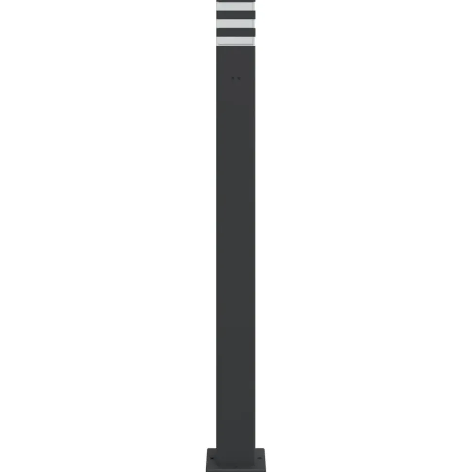 HELLOSHOP26 - Lampadaires d'extérieur avec sortie 3 pcs 110 cm aluminium noir