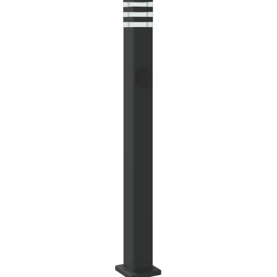 HELLOSHOP26 - Lampadaires d'extérieur avec sortie 3 pcs 110 cm aluminium noir