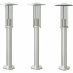 HELLOSHOP26 - Lampadaires d'extérieur 3 pcs argenté 60 cm acier inoxydable argent