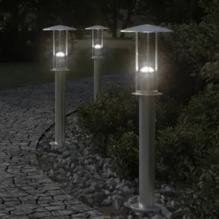 HELLOSHOP26 - Lampadaires d'extérieur 3 pcs argenté 60 cm acier inoxydable argent