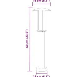 HELLOSHOP26 - Lampadaires d'extérieur 3 pcs argenté 60 cm acier inoxydable argent