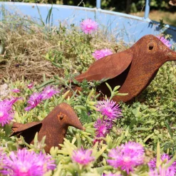 HERMES TRADING - Oiseau décoratif en fer forgé rouillé