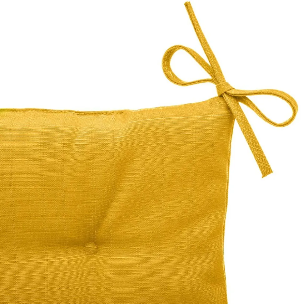 HESPÉRIDE - Galette de chaise carrée 4 points jaune moutarde