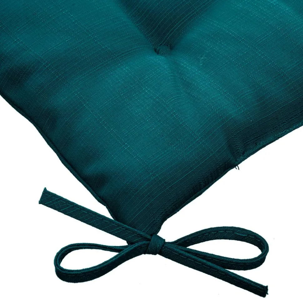 HESPÉRIDE - Galette de chaise carrée 4 points bleu canard