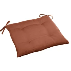 HESPÉRIDE - Galette de chaise carrée 4 points terracotta