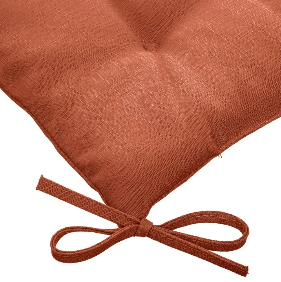 HESPÉRIDE - Galette de chaise carrée 4 points terracotta