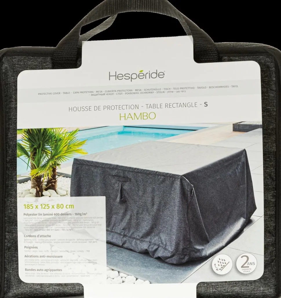HESPÉRIDE - Housse de protection "hambo" pour table rectangulaire s 185x125x80cm en polyester