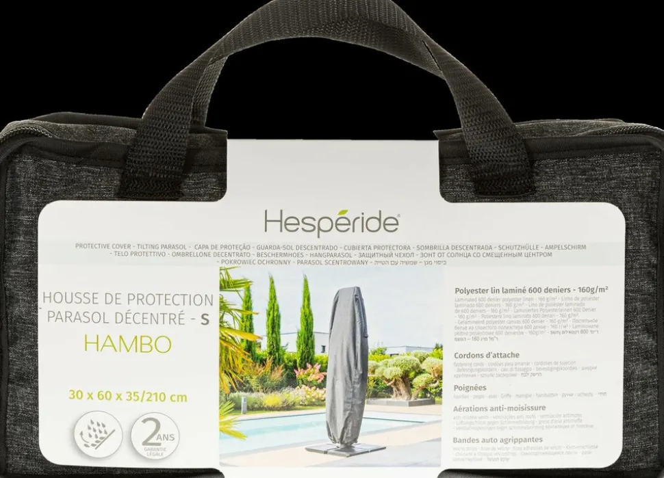 HESPÉRIDE - Housse de protection "hambo" pour parasol décentré s 210x60x30cm en polyester