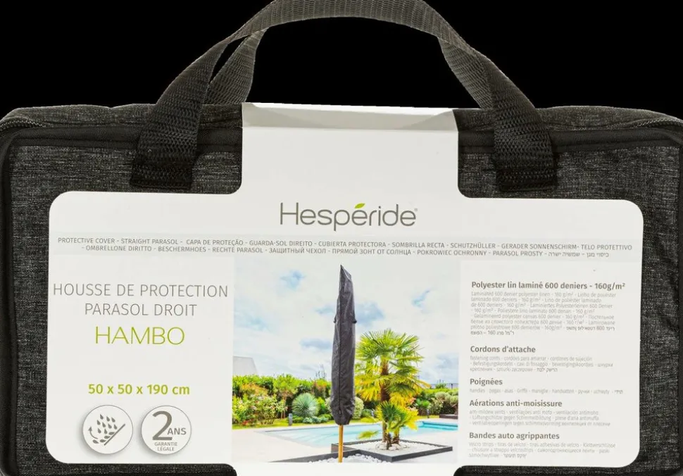 HESPÉRIDE - Housse de protection "hambo" pour parasol droit 190x50x50cm en polyester