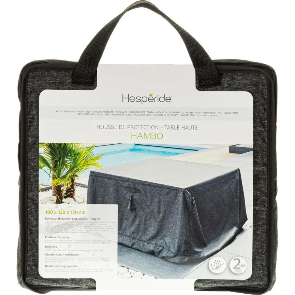 HESPÉRIDE - Housse de protection "hambo" pour table haute 180x120x120cm en polyester
