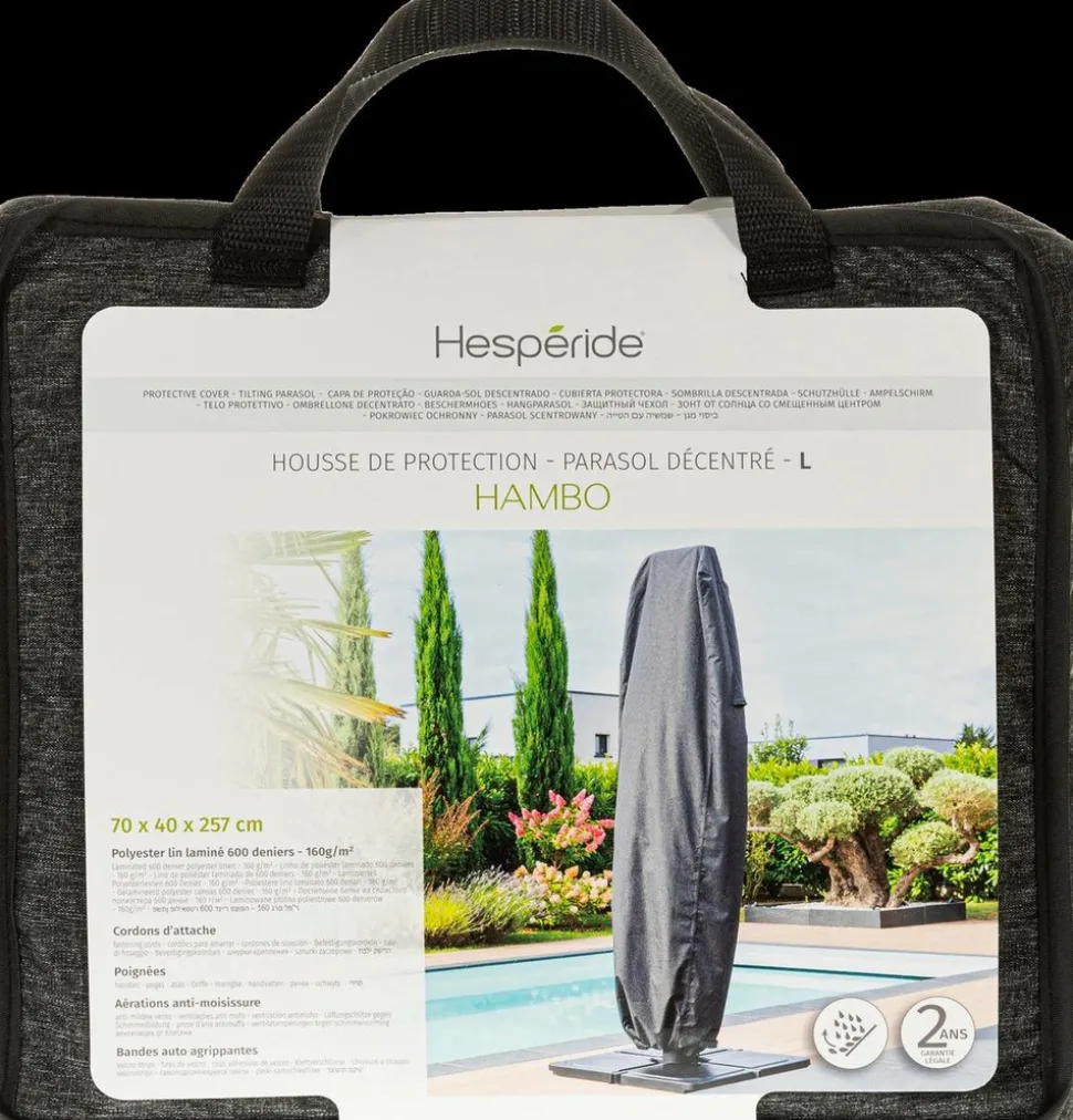 HESPÉRIDE - Housse de protection "hambo" pour parasol décentré l 257x70x40cm en polyester