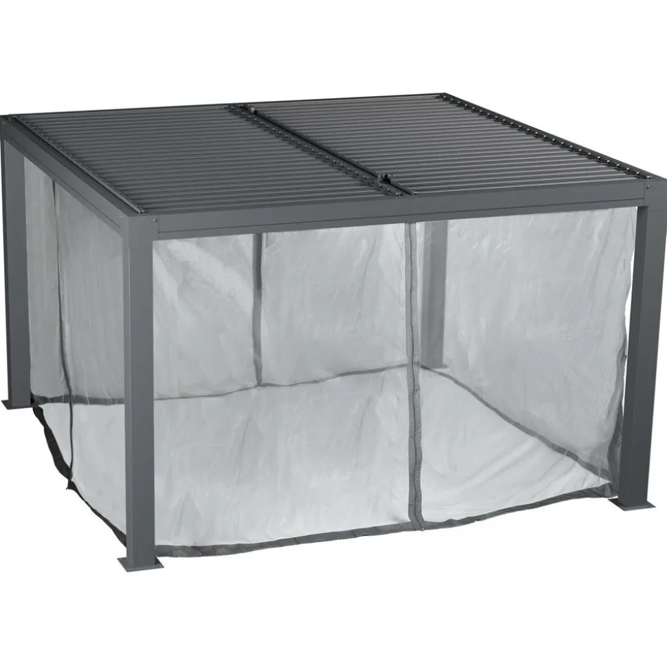 HESPÉRIDE - Moustiquaire pour pergola bioclimatique "majaé" 1 set de 4 rideaux