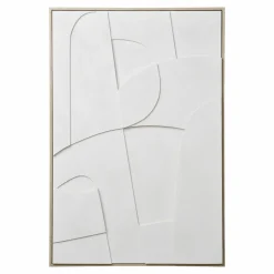 HOUSE NORDIC - Tableau mural relief contemporain toile blanche 60 x 90 cm