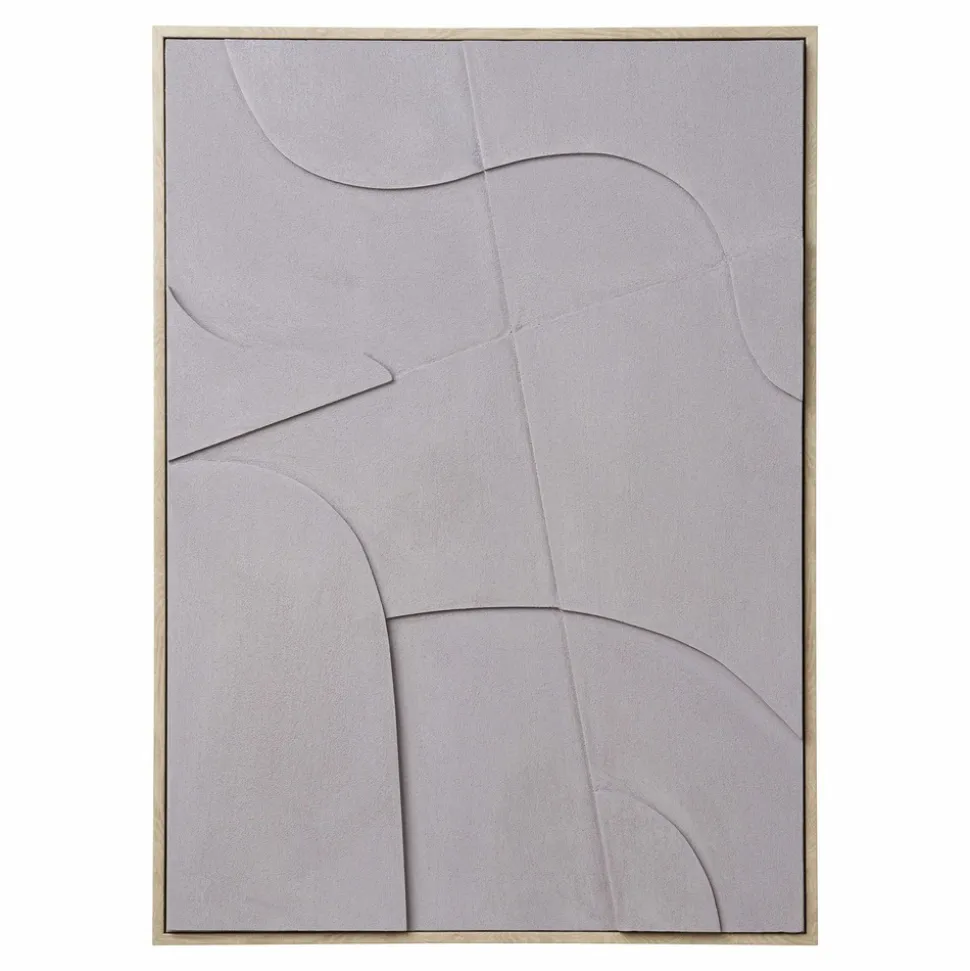 HOUSE NORDIC - Tableau mural relief contemporain toile grise 50 x 70 cm