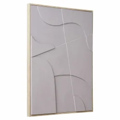 HOUSE NORDIC - Tableau mural relief contemporain toile grise 50 x 70 cm