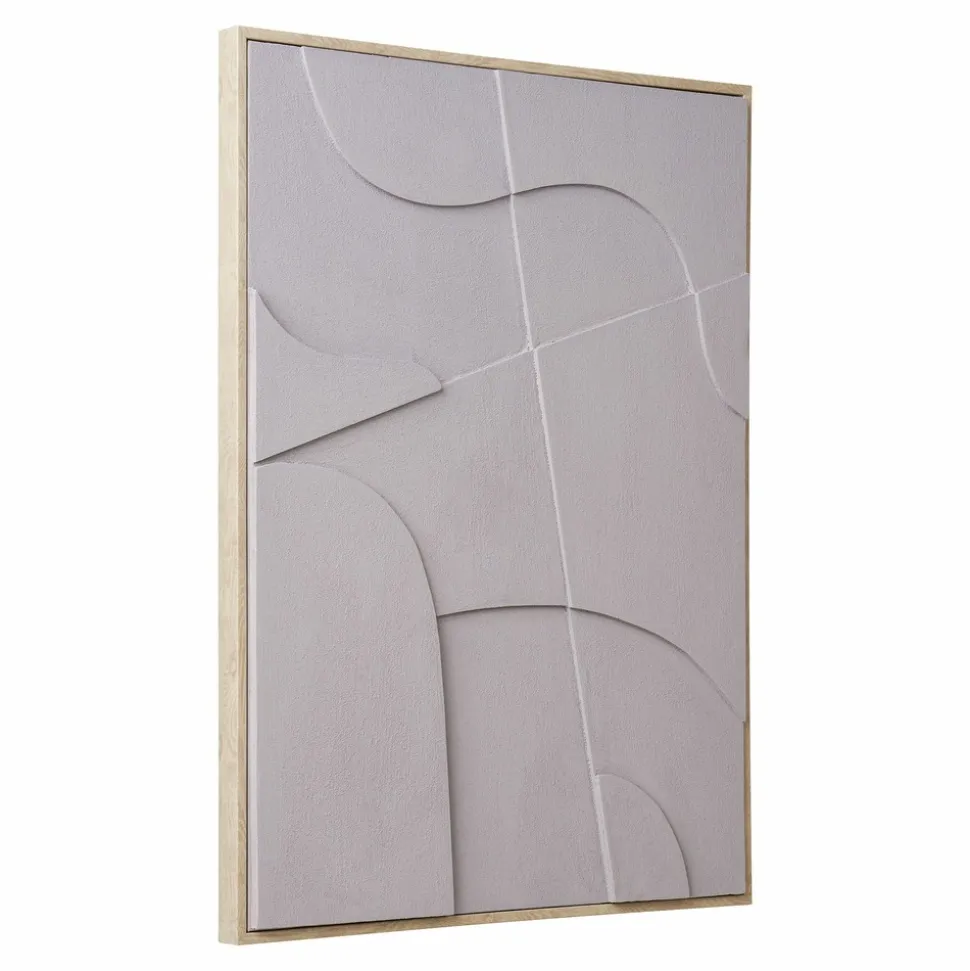 HOUSE NORDIC - Tableau mural relief contemporain toile grise 50 x 70 cm