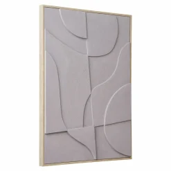 HOUSE NORDIC - Tableau mural relief contemporain toile grise 50 x 70 cm