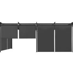 IDMARKET - Pergola édition spéciale toit rétractable 3x6 m et 6 stores gris anthracite