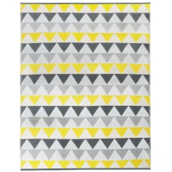 IDMARKET - Tapis extérieur sari triangles gris et jaune 270 x 370 cm