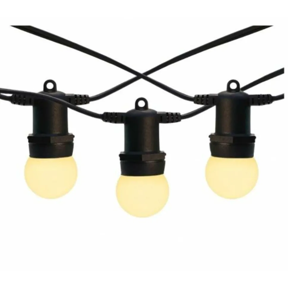 ILLUPRO - Guirlande guinguette 30m 30 ampoules 1w led e27 blanc chaud extérieur raccordable