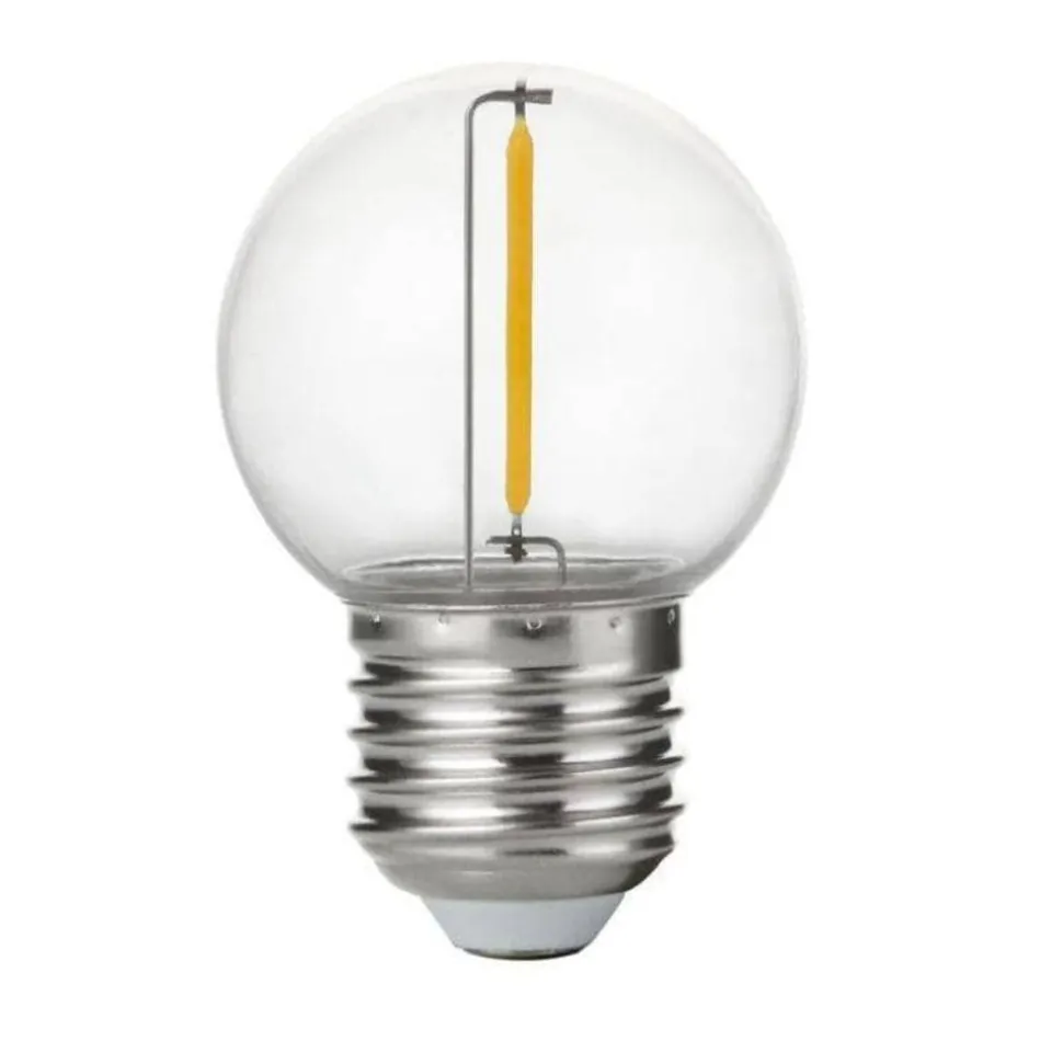 ILLUPRO - Guirlande guinguette extérieur 10m 10 ampoules led filament 1w e27 blanc chaud plastique ip65
