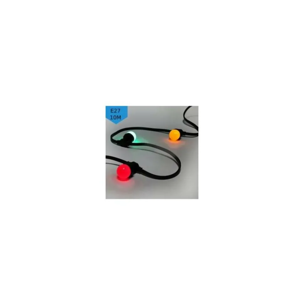 ILLUPRO - Guirlande guinguette extérieur multicolore ip65 10m 20 ampoules e27 professionnelle