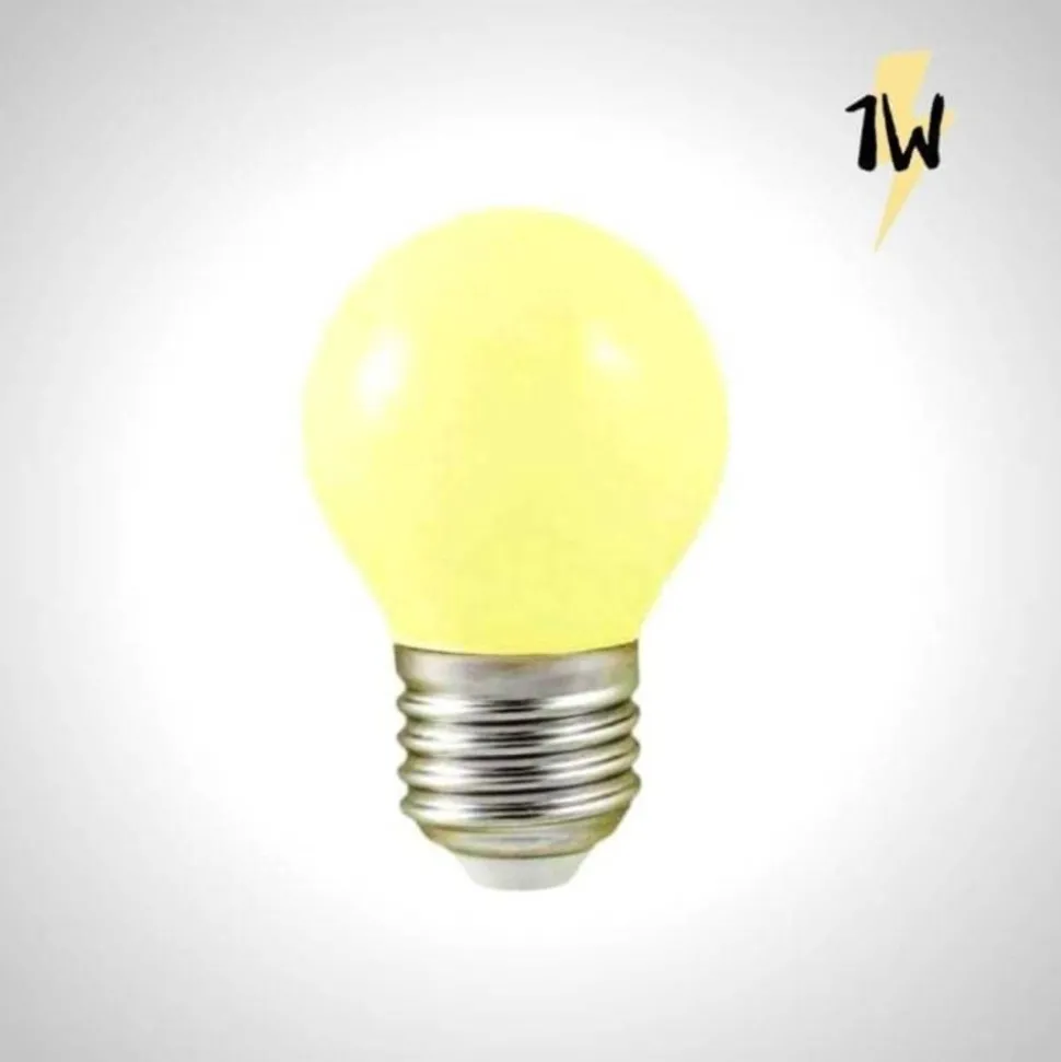 ILLUPRO - Lot de 10 ampoules 1w led blanc chaud guinguette e27 g45 plastique professionnelle