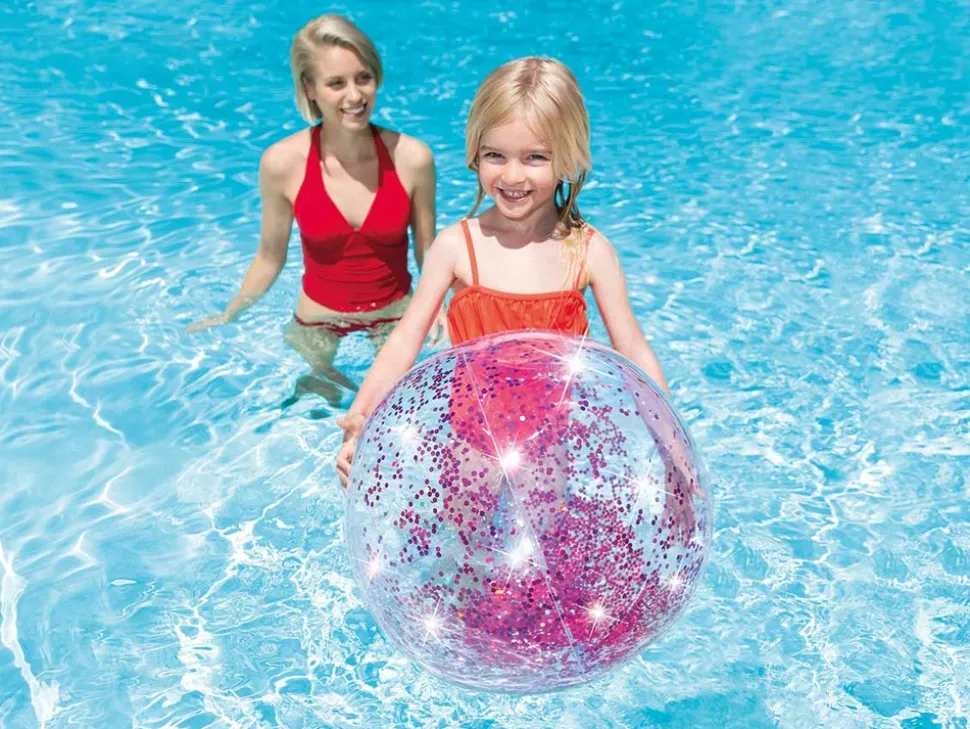 INTEX - Ballon gonflable paillettes rose ø 71 cm