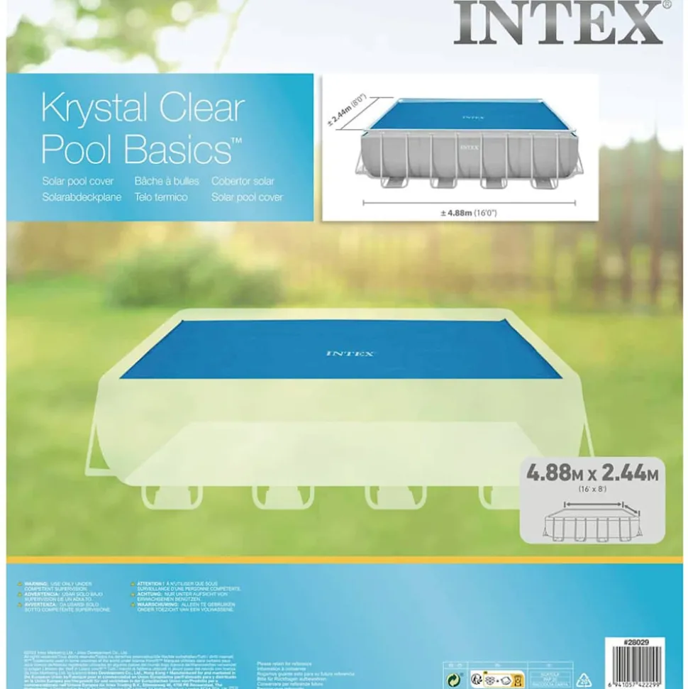 INTEX - Bâche à bulles rectangulaire 4,88 x 2,44m bleu