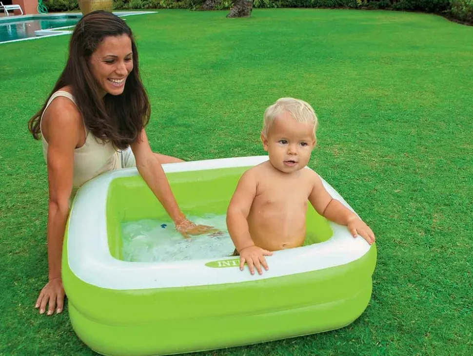 INTEX - Piscine gonflable carrée verte