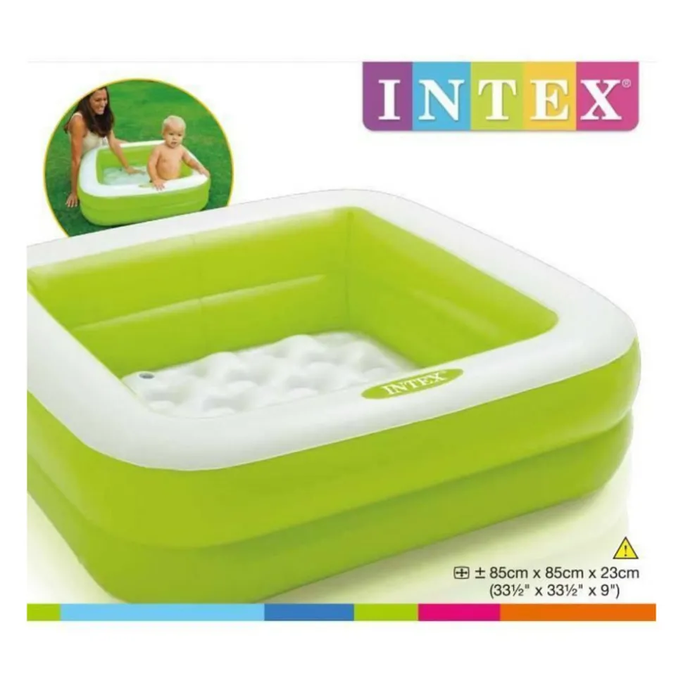 INTEX - Piscine gonflable carrée verte