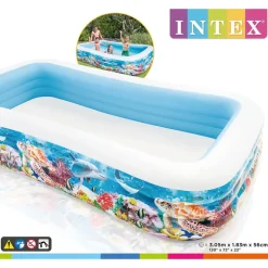 INTEX - Piscine rectangulaire family 305x183cm bleu