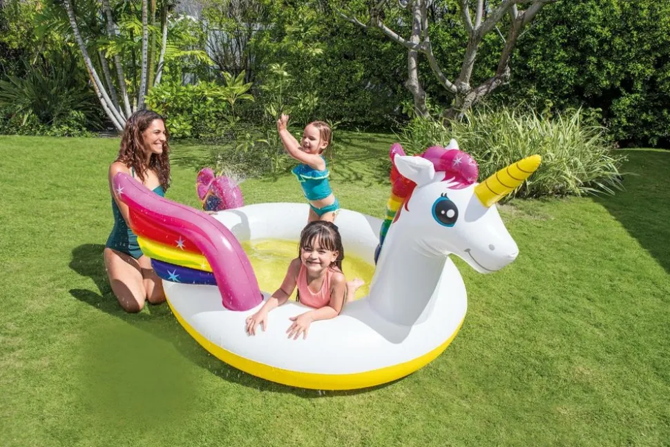 INTEX - Piscinette fontaine licorne