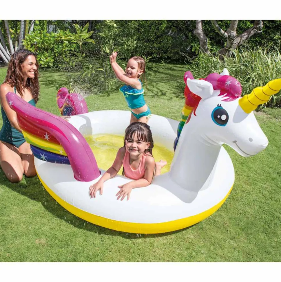 INTEX - Piscinette fontaine licorne