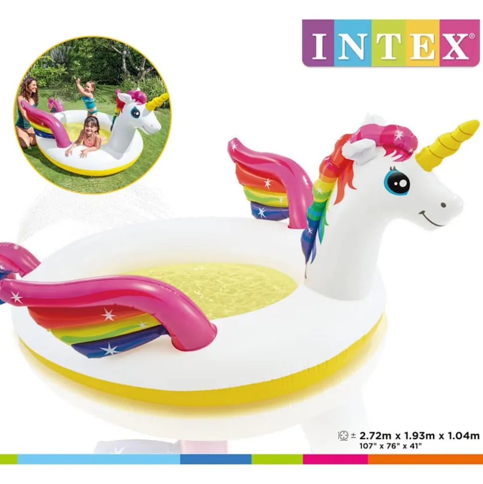 INTEX - Piscinette fontaine licorne