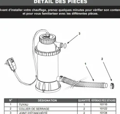 INTEX - Rechauffeur 3 kw 12 m3