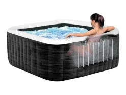 INTEX - Spa gonflable purespa ardoise carré bulles 4 places
