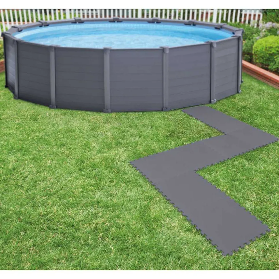 INTEX - Tapis mousse 8 pièces piscine gris