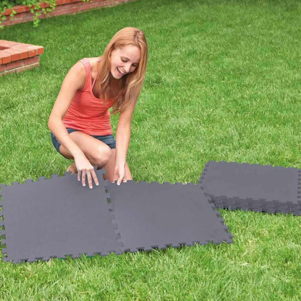 INTEX - Tapis mousse 8 pièces piscine gris