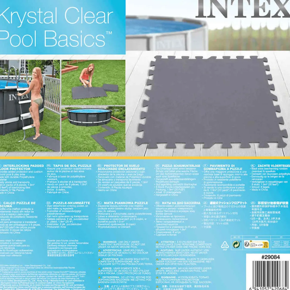 INTEX - Tapis mousse 8 pièces piscine gris
