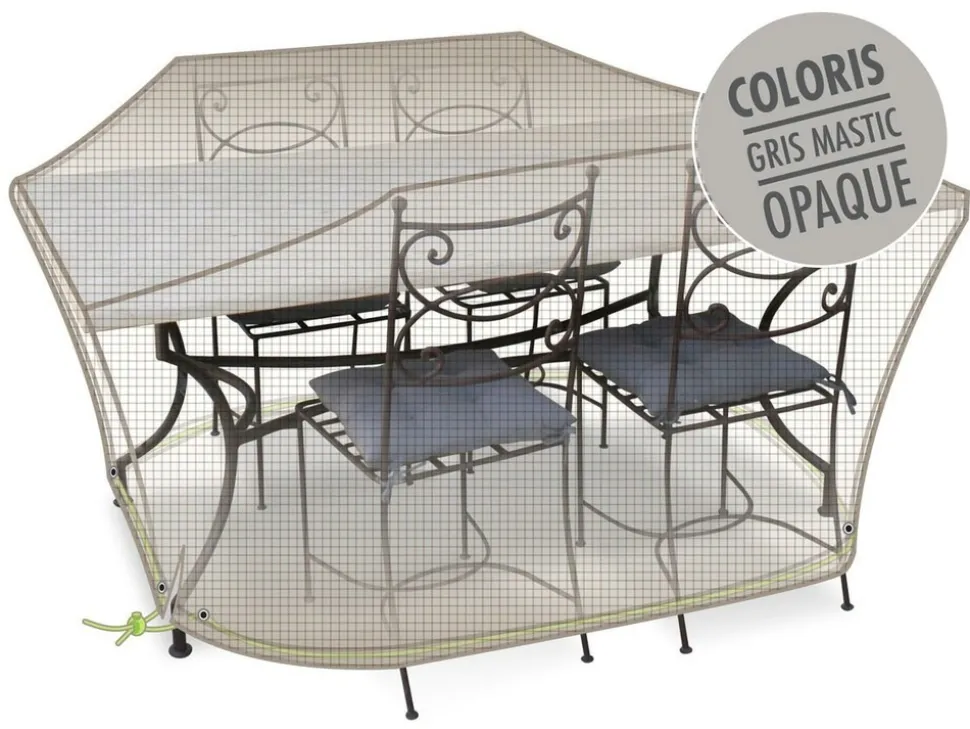 JARDILINE - Housse de protection cover one pour table rectangulaire + 6 chaises - 190 x 120