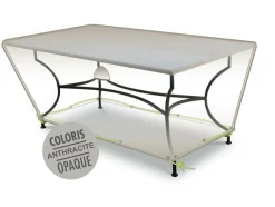 JARDILINE - Housse de protection cover air pour table de jardin rectangulaire 4-6 personnes