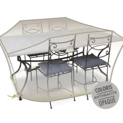 JARDILINE - Housse table rectangulaire + chaises 4-6 personnes