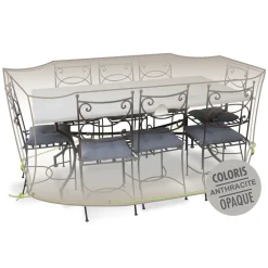 JARDILINE - Housse table rectangulaire + chaises 8-10 personnes