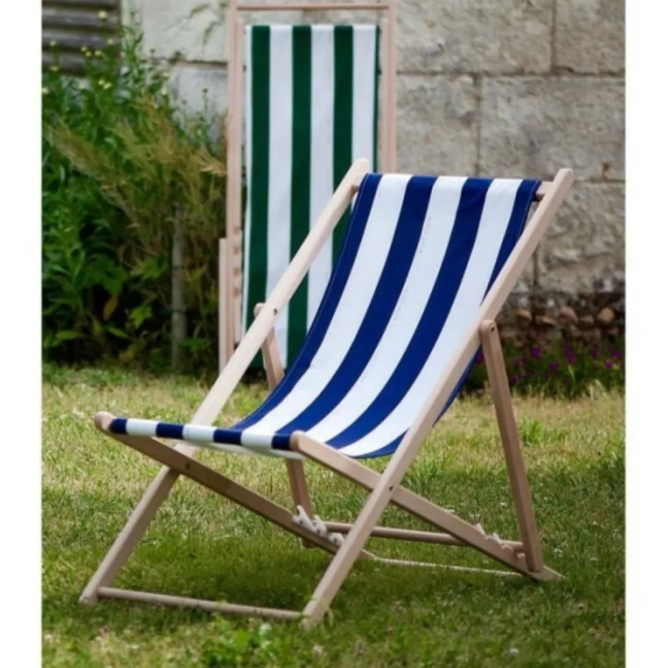 JARDIN PRIVE - Transat chilienne agrafée - - rayures - bleu / blanc
